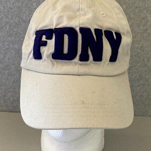 FDNY Hat Cap New York City Fire Department Adjustable Strapback Beige Tan Purple
